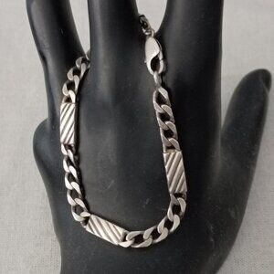 ❤️AUTHENTIC TIFFANY & CO ITALY 925 Ribbed Bar Curved Link Bracelet 8" +BOX